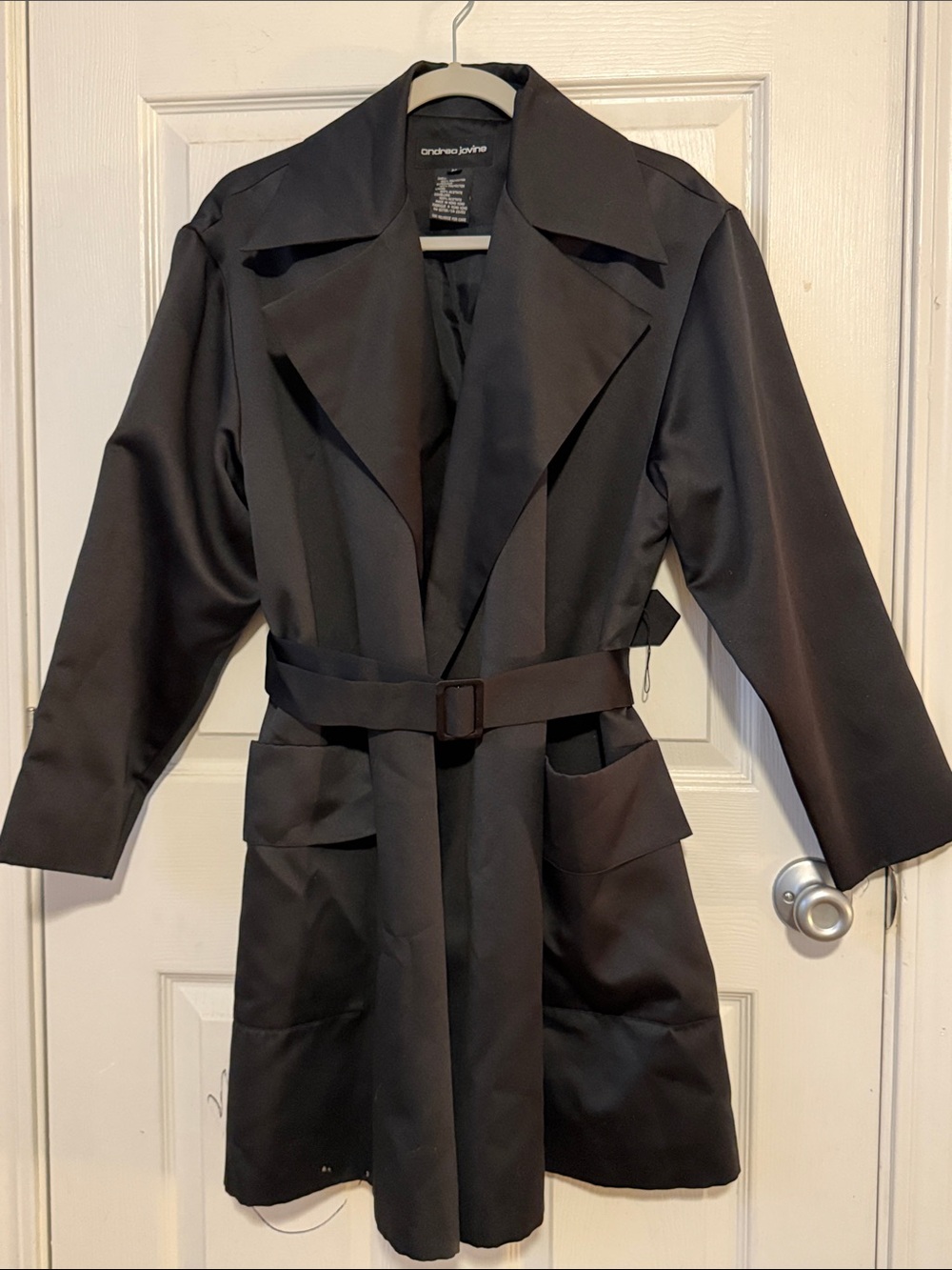 Andrea Jovine Black Trench Coat